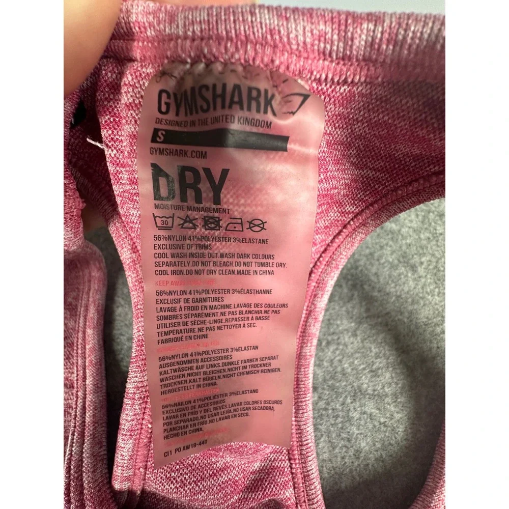Gymshark Pink Marl Seamless Sports Bra Leggings Set‎ Moisture Wicking Size Small